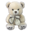 Plush Teddy Bear White With Bow